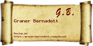 Graner Bernadett névjegykártya